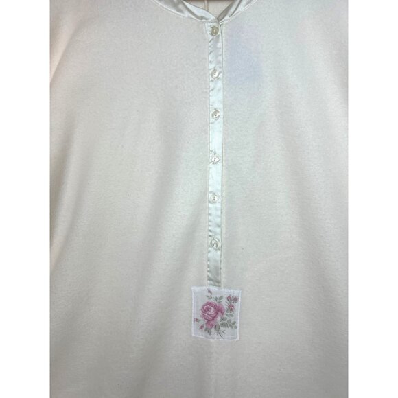 NWT Vintage 90s Victoria’s Secret Cream Fleece Pajama One Piece L Cottagecore - Picture 5 of 12